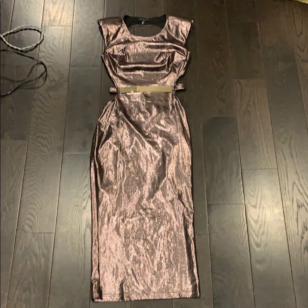 Metallic past the knee long tight show stopper